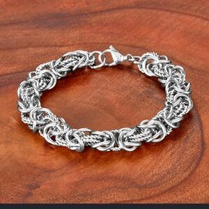 Elya Stainless Steel Bizzantine Bracelet 8 Inch New